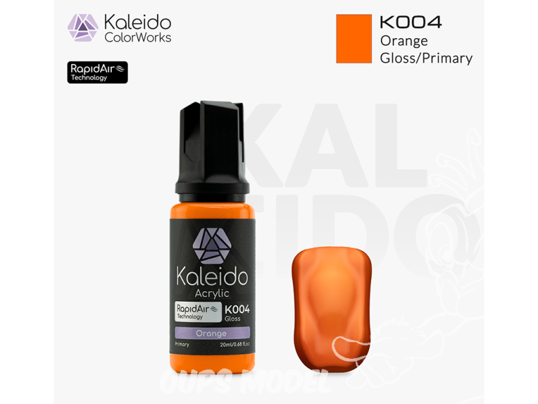 Kaleido Colorworks peinture acrylique K004 Orange brillant - Orange gloss 20ml