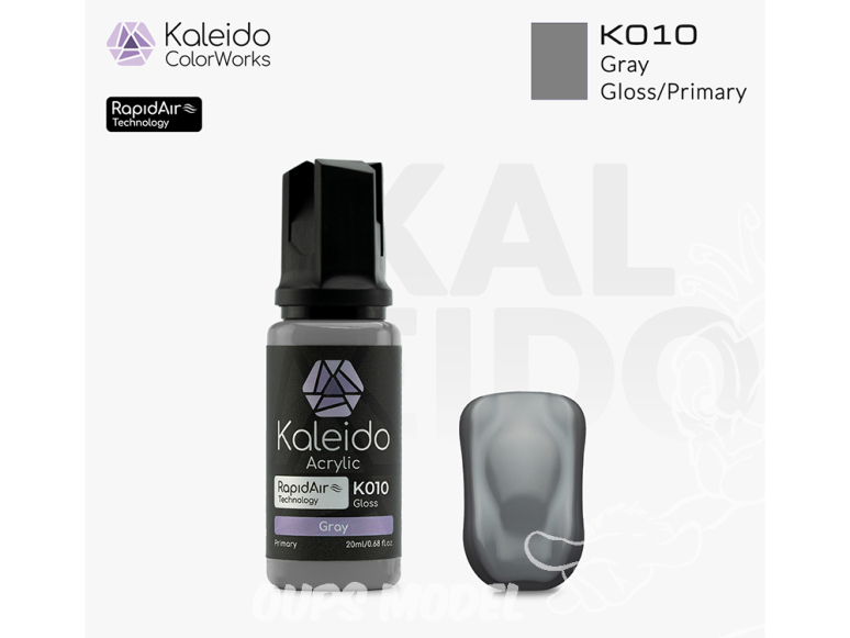Kaleido Colorworks peinture acrylique K010 Gris brillant - Gray gloss 20ml
