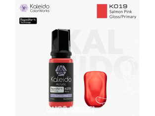 Kaleido Colorworks peinture acrylique K019 Rose saumon - Salmon pink gloss 20ml
