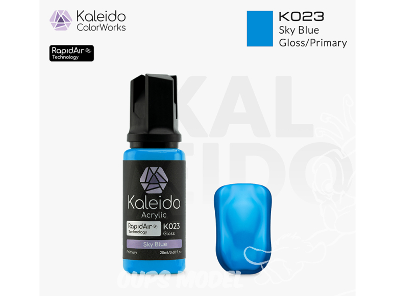 Kaleido Colorworks peinture acrylique K023 Bleu ciel brillant - Sky blue gloss 20ml