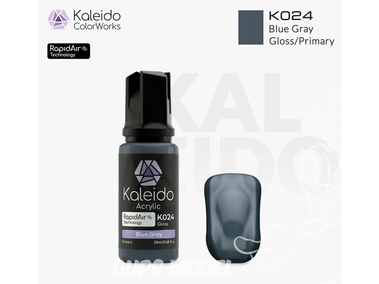 Kaleido Colorworks peinture acrylique K024 Bleu gris brillant - Blue gray gloss 20ml