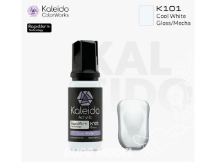 Kaleido Colorworks peinture acrylique K101 Blanc froid brillant - Cool white gloss 20ml