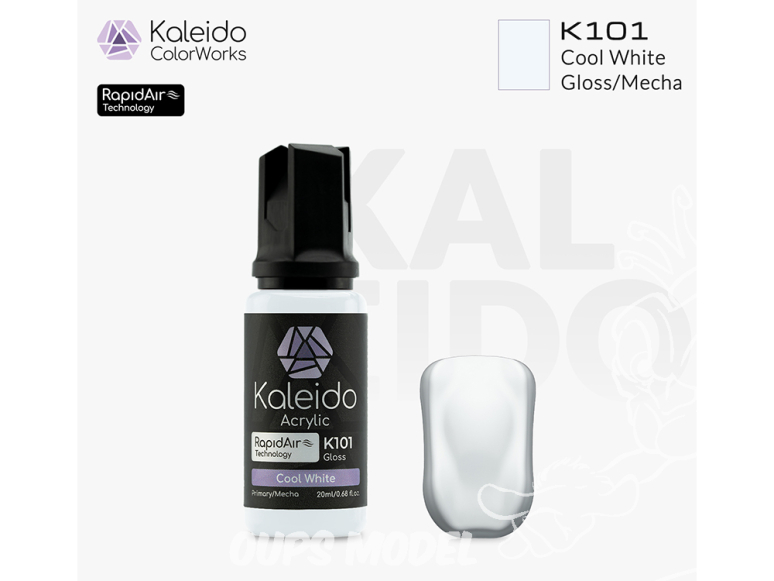 Kaleido Colorworks peinture acrylique K101 Blanc froid brillant - Cool white gloss 20ml