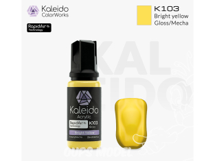 Kaleido Colorworks peinture acrylique K103 Jaune lumineux brillant - Bright yellow gloss 20ml