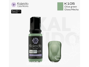 Kaleido Colorworks peinture acrylique K105 Vert olive brillant - Olive green gloss 20ml