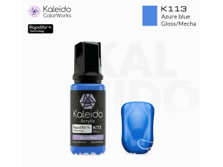 Kaleido Colorworks peinture acrylique K113 Bleu azur brillant - Azure blue gloss 20ml