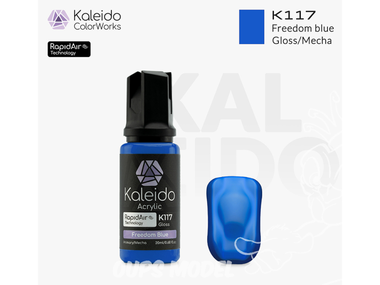 Kaleido Colorworks peinture acrylique K117 Bleu liberté brillant - Freedom blue gloss 20ml
