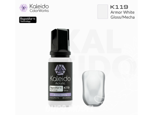 Kaleido Colorworks peinture acrylique K119 Blanc armure brillant - Armor white gloss 20ml
