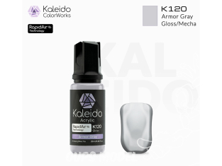 Kaleido Colorworks peinture acrylique K120 Gris armure brillant - Armor gray gloss 20ml