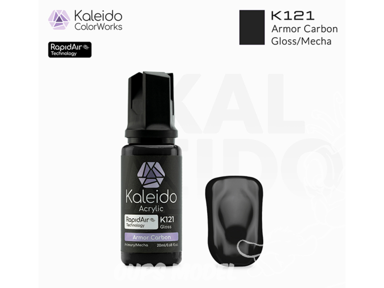 Kaleido Colorworks peinture acrylique K121 Carbone armure brillant - Armor carbon gloss 20ml