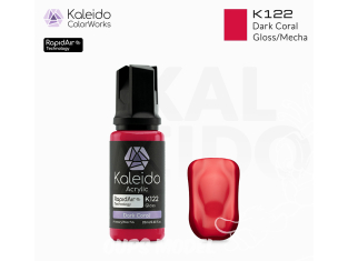 Kaleido Colorworks peinture acrylique K122 Corail foncé brillant - Dark coral gloss 20ml