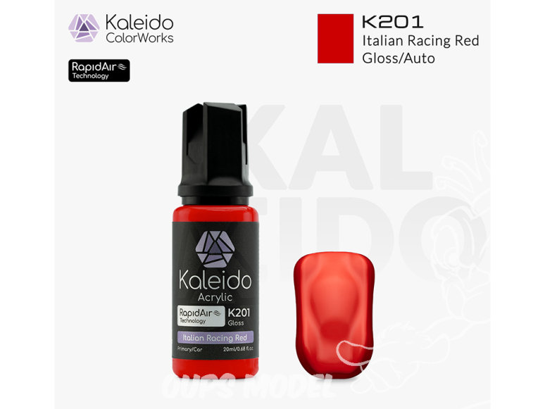 Kaleido Colorworks peinture acrylique K201 Rouge Italien racing brillant - Italian racing red gloss 20ml