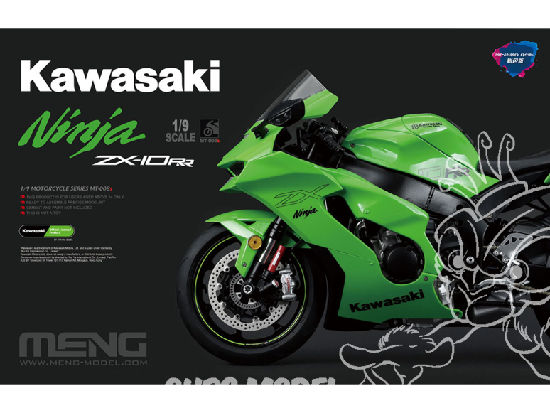 MENG MT-007S Kawasaki Ninja ZX-10R Pré coloré edition 1/9