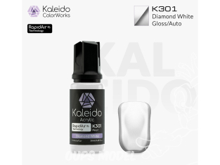 Kaleido Colorworks peinture acrylique K301 Blanc diamand nacré - Diamond White pearl 20ml