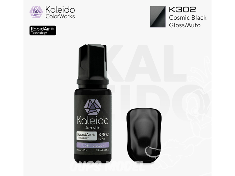 Kaleido Colorworks peinture acrylique K302 Noir cosmique nacré - Cosmic black pearl 20ml