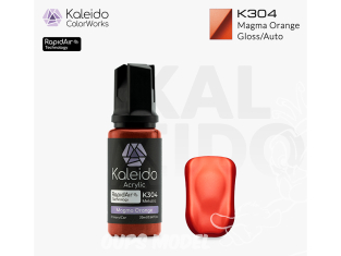 Kaleido Colorworks peinture acrylique K304 Orange magma métallisé - Magma orange Metallic 20ml