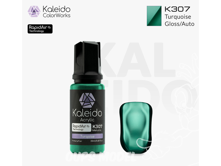 Kaleido Colorworks peinture acrylique K307 Turquoise métallisé - Turqoise Metallic 20ml
