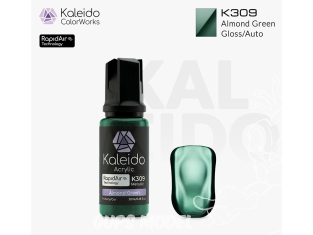 Kaleido Colorworks peinture acrylique K309 Vert amande métallisé - Almond green Metallic 20ml