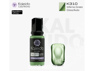 Kaleido Colorworks peinture acrylique K310 Vert infernal métallisé - Inferno green Metallic 20ml
