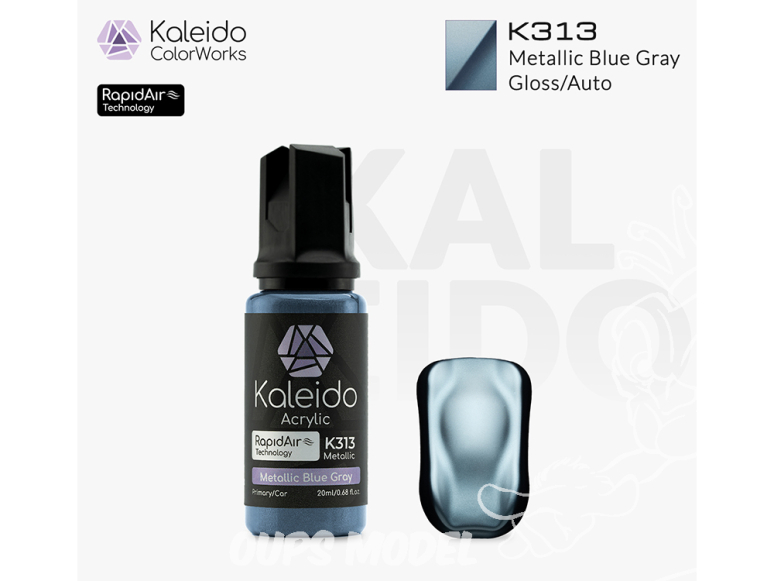Kaleido Colorworks peinture acrylique K313 Gris bleu métallisé - Metallic Blue Gray Metallic 20ml