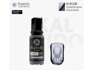 Kaleido Colorworks peinture acrylique K316 Gris graphite métallisé - Graphite gray Metallic 20ml