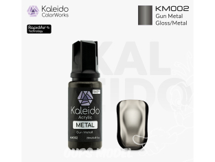 Kaleido Colorworks peinture acrylique KM002 Gris métallisé - Gun metal Metal 20ml