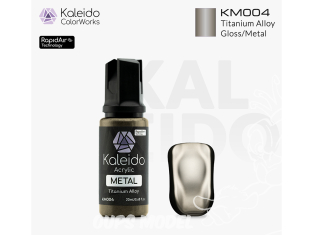 Kaleido Colorworks peinture acrylique KM004 Alliage de titane métallisé - Titanium alloy Metal 20ml