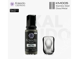 Kaleido Colorworks peinture acrylique KM005 Acier inoxydable métallisé - Stainless Steel Metal 20ml