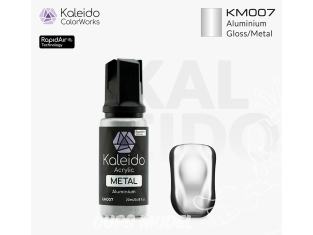 Kaleido Colorworks peinture acrylique KM007 Aluminium métallisé - Aluminium Metal 20ml