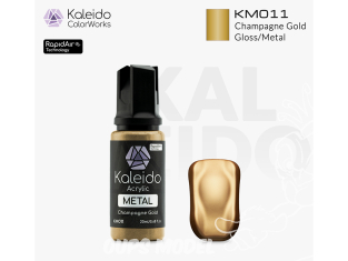 Kaleido Colorworks peinture acrylique KM011 Or champagne métallisé - Champagne Gold Metal 20ml