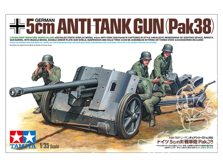 TAMIYA maquette militaire 35392 Canon antichar allemand de 5 cm Pak38 1/35