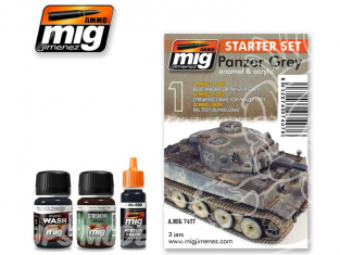 MIG peinture 7407 Set de départ Gris Panzer