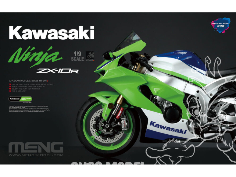 MENG MT-007S Kawasaki Ninja ZX-10R Pré coloré edition 1/9