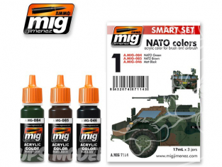 MIG peinture 7114 Set de départ Couleurs NATO 3 x 17ml