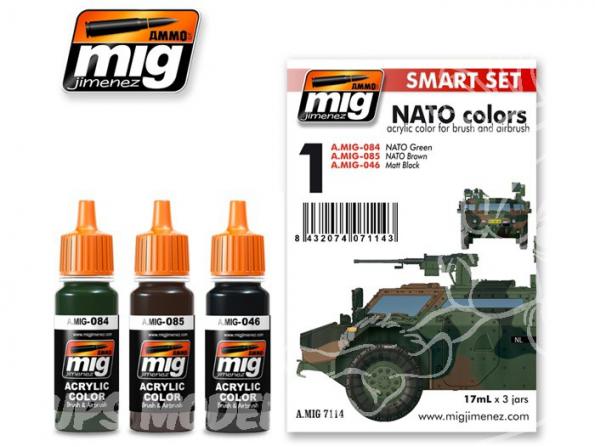 MIG peinture 7114 Set de départ Couleurs NATO 3 x 17ml