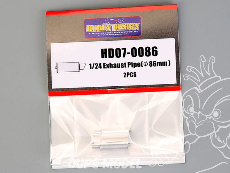 Hobby Design amélioration HD07-0086 Echappement 86mm x2 1/24