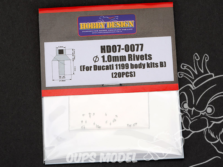 Hobby Design amélioration HD07-0077 Rivets 1,0mm Ducati 1199 Body kit (B) x20 1/12
