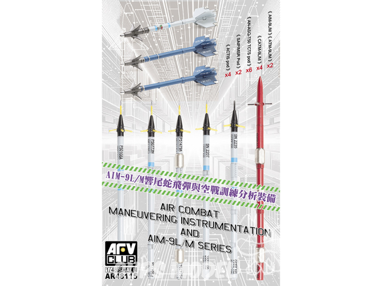 AFV maquette avion AR48115 Instrumentation de manœuvre de combat aérien ET série AIM-9L/M 1/48
