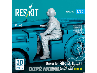 ResKit Figurine RSF72-0083 Pilote pour tracteur de pont MD-3A, B, C, T Scène 1 1pièce imprimée en 3D 1/72