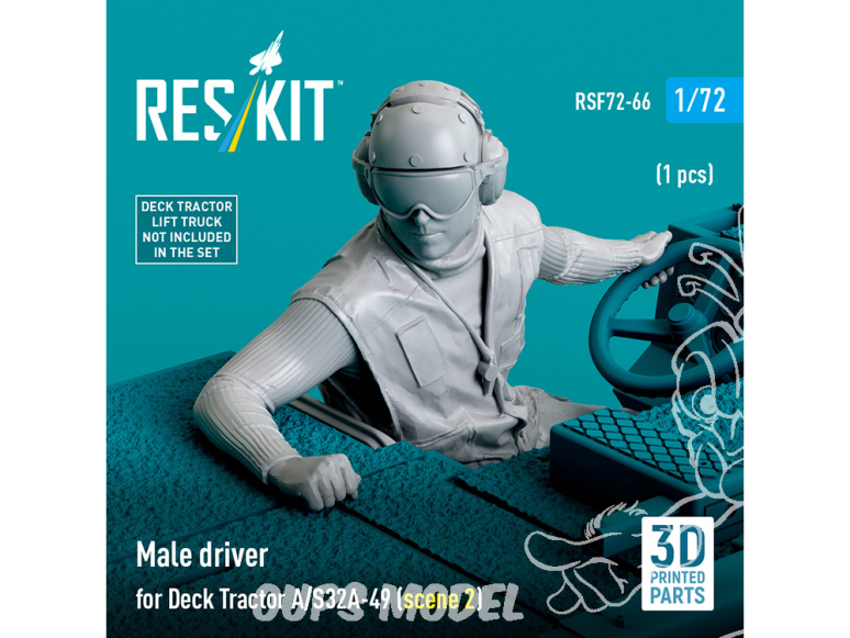 ResKit Figurine RSF72-0066 Pilote femme de tracteur de pont A/S32A-49 Scène 2 1pièce imprimée en 3D 1/72