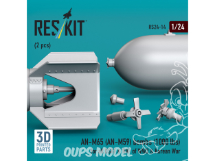 ResKit kit RS24-0015 Bombes MK.36 2 nités 1000 livres US Navy et la RAF WWII Impression 3D 1/24