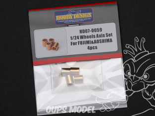 Hobby Design amélioration HD07-0059 Bagues axes de roues Fujimi & Aoshima x4 1/24