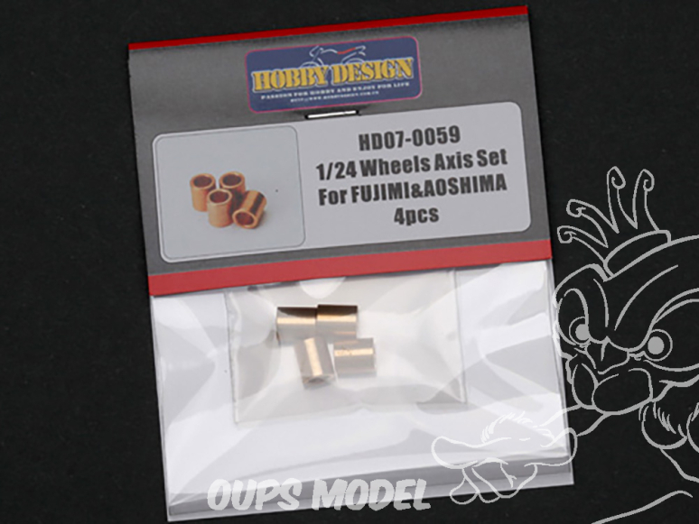 Hobby Design amélioration HD07-0059 Bagues axes de roues Fujimi & Aoshima x4 1/24