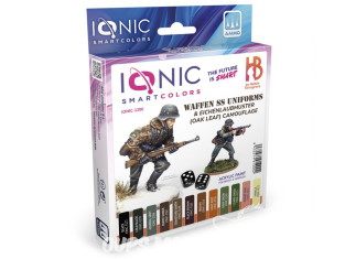 MIG peinture IONIC 1200 Set Unifromes Waffen SS & Eichenlaubmuster (Oak leaf) camouflage 12 x 20ml