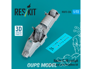 ResKit amelioration RSU72-0236 Cockpit Rafale C et M avec décalcomanies 3D kit Hobby Boss imprimée en 3D 1/72
