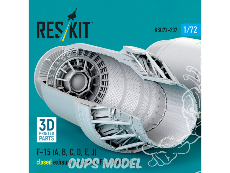 ResKit amelioration RSU72-0237 Tuyères d'échappement fermée F-15 Eagle Strike Eagle A,B,C,D,E,J kit FineMolds 1/72
