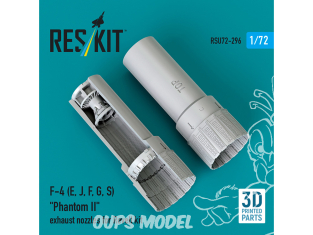 ResKit amelioration RSU72-0293 Tuyères d'échappement pour kit Academy F-4E,J,G,S Phantom II impression 3D 1/72