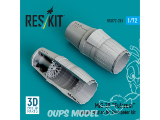 ResKit amelioration RSU72-0267 Tuyères d'échappement du MiG-29 Fulcrum pour maquette Trumpeter imprimées en 3D 1/72