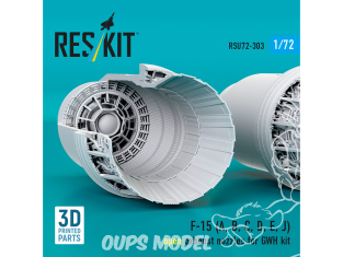 ResKit amelioration RSU72-0303 Tuyères d'échappement ouverte F-15 Eagle Strike Eagle A,B,C,D,E,J kit GWH 1/72