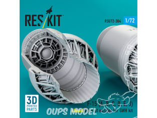 ResKit amelioration RSU72-0304 Tuyères d'échappement fermée F-15 Eagle Strike Eagle A,B,C,D,E,J kit GWH 1/72